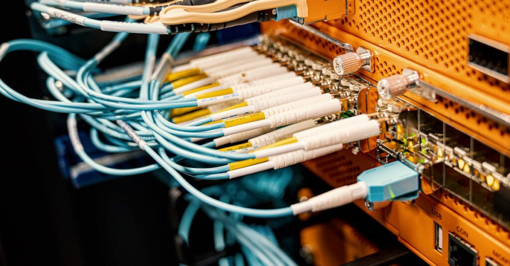 pexels photo 4508748 4508748 Modern hardware and structured cabling system with patch cords inserted into patch panel outlets